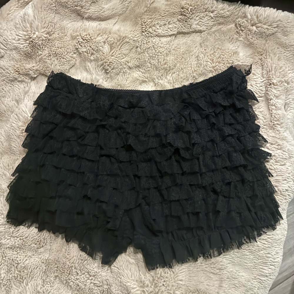 Black Ruffled shorts from Urban Outfitters